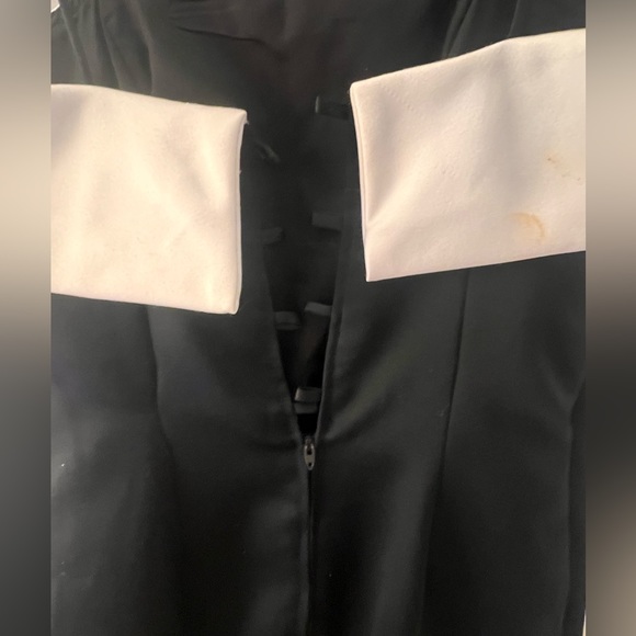 ALEX EVENINGS dress gown formal evening cowl black and white with satin shawl - Picture 6 of 7